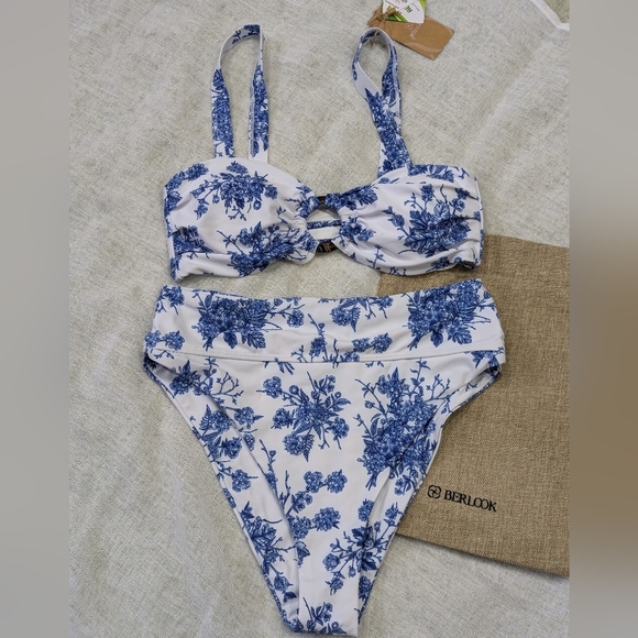 Berlook Other - Berlook, NWT,  Ruched Cutout Floral Bikini Set